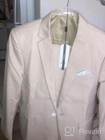 img 8 attached to Look Sharp At Your Next Event With UNINUKOO'S Slim Fit 1-Button Solid Color Tux Suit For Men