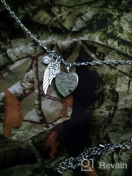 img 1 attached to 💔 Heart Urn Necklace with Cremation Jewelry for Ashes and 12 Birthstones – Your Wings Were Ready, My Heart Was Not. Crystal Keepsake Jewelry review by Gregory Rasmussen