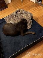 img 1 attached to Furhaven Large Memory Foam Dog Bed Quilted Fleece & Suede Print Chaise W/ Removable Washable Cover - Espresso, Large review by Paul Giordano
