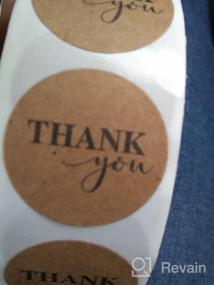 img 7 attached to Выражайте благодарность с помощью 1000 круглых коричневых наклеек "Спасибо" из крафт-бумаги для вашего малого бизнеса — сделано в США.