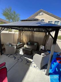 img 5 attached to 10' X 12' YOLENY Hardtop Gazebo: Permanent Aluminum Patio Gazebo With Double Roof, Curtains & Netting Included!