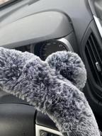 img 1 attached to Faux Fur Steering Wheel Cover, Two Tone Black/Brown With Glitter - Fits 14.5-15" Wheels - BDK Bear Fur Plush Fuzzy Car Truck Van SUV review by Jayt Shields