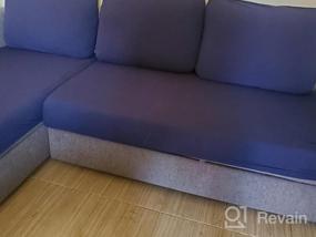 img 6 attached to Темно-синий эластичный чехол для диванной подушки с эластичным дном - маленький размер для защиты мебели из спандекса от WOMACO