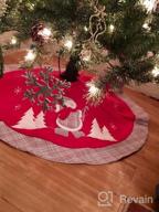 img 1 attached to Silvery Luxury 36-Inch Christmas Tree Skirt With Embroidered White Santa Claus Snowflake And Satin Border - Perfect Xmas Tree Decoration And Gift review by Jimmy Bhat