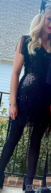 img 1 attached to 💃 Vintage Art Deco Dress - BABEYOND Roaring 20s Sequins Beaded Dress with Long Fringes, Great Gatsby Flapper Dress review by Jessica Williams