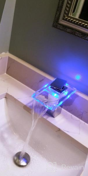 img 1 attached to 💧 ROVATE LED Bathroom Sink Faucet - Single Hole Chrome Waterfall Faucet with Glass Spout and Single Handle review by Brian Lee