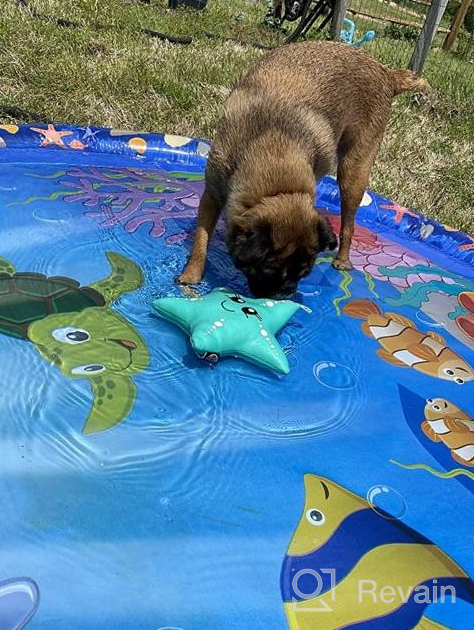 img 1 attached to Chuchik Splash Pad For Toddler Fun – 68” Water Play Mat With Sprinkler, Outdoor Inflatable Water Park For Kids, Wading Pool With Learning Capabilities, Easy Install, Anti-Slip Design, 0.25Mm Thick review by Derek Jha