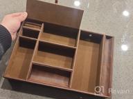 img 1 attached to Brown PU Leather Desktop Valet Tray - 8-Compartment Catchall Organizer For EDC, Bedside, Vanity, Nightstand, Coins, Keys, And Jewelry Storage review by Jose Wititsuwannakul