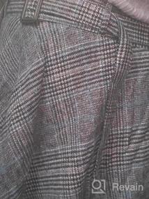 img 6 attached to Женская шерстяная клетчатая юбка трапециевидной формы со складками зимняя теплая эластичная талия