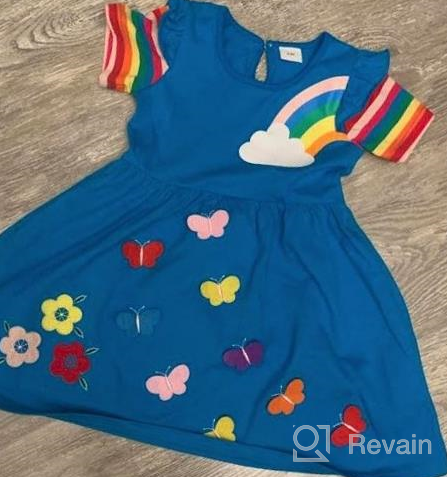 img 1 attached to Vibrant & Charming: JUXINSU Toddler Rainbow Cartoon SH6219 Fuchsia Girls' Clothing review by Sara Wells