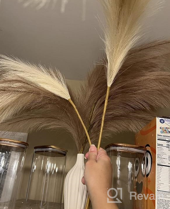 img 1 attached to 3 Piece Set Of Beige Artificial Pampas Grass For Tall Floor Vases - 38''/3.1Ft Fluffy Boho Decor, Perfect For Living Room, Bedroom, And Kitchen Home Decor review by Bernard Foley