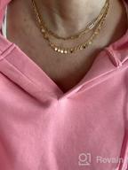 картинка 1 прикреплена к отзыву 💎 LOYATA Женское золотое покрытие 14К тонкий ошейник с бохемскими монетками-пайетками и подвеской с злым глазом Hamsa - Нежное колье на тонкой цепочке для привлекательного стиля. от Dave Albright