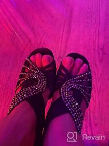 img 5 attached to Туфли для бальных танцев со стразами, женская обувь для латинских танцев, сальсы, свадебная домашняя обувь с кристаллами, обувь на каблуке 2,5 дюйма, YT05