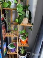 img 1 attached to 5 Tier 6 Potted Plant Stand Rack: Bamboo Flower Pot Holder Shelf For Indoor/Outdoor Planter Display Shelving Unit In Patio Garden, Corner Balcony & Living Room review by Justin Reedy