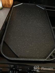 img 8 attached to SENSARTE Nonstick Griddle Grill Pan Set - Reversible Cast Aluminum Griddle, Perfect For Indoor Stovetop Or Outdoor BBQs - 2 Burner Griddle, Portable And Convenient - 19.5" X 10.7" X 2, Gray
