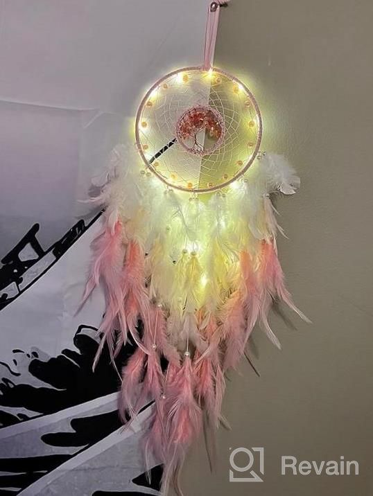 img 1 attached to Bohemian Bliss: Handmade Tree Of Life Dream Catcher With Crystal Stones For Bedroom And Home Decor review by Kelsey Hoss