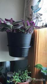 img 5 attached to Набор Orz из 3 складных колец-держателей для цветочных горшков для настенного дисплея растений черного цвета