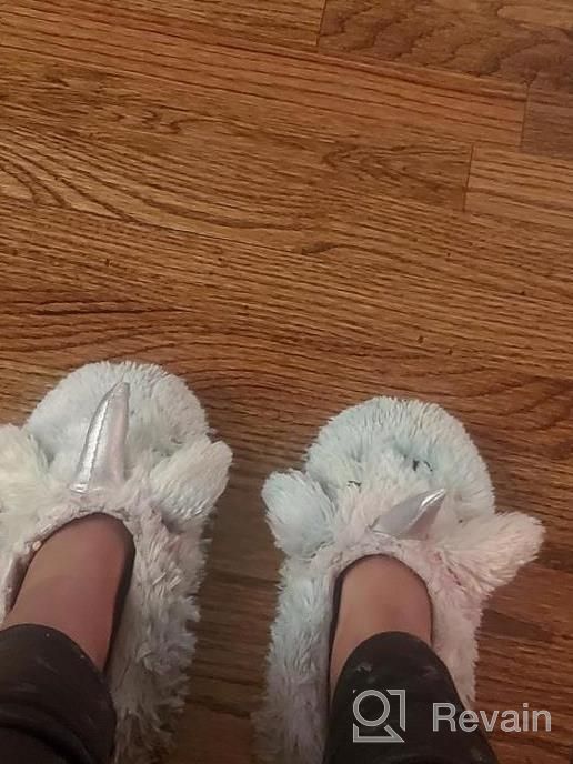 img 1 attached to Girls/Kids Cute Unicorn Slippers: Warm Plush Fleece House Slip-On Shoes By Tirzrro review by Andrew Enriquez