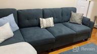 img 1 attached to Upholstered Storage Bench Ottoman - HONBAY Rectangle With Hydraulic Rod For Living Room, Bluish Grey review by Emmanuel Pictorial