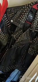 img 8 attached to LP-FACON Men'S Brando Motorcycle Biker Leather Jacket With Punk Spike Studs