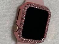 img 1 attached to Surace 41mm Apple Watch 8 & 7 Case with Screen Protector - Crystal Diamond Tempered Glass Cover (5 Packs) review by John Greene