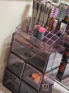 img 1 attached to Purple Acrylic Cosmetic Storage Drawers And Jewelry Display Box - InnSweet 4 Pieces Makeup Organizer & Holder Set review by Erin Walker