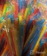 img 1 attached to 100 Pcs Individually Packaged Colorful Disposable Extra Long Flexible Plastic Drinking Straws.(0.23'' Diameter And 10.2" Long) review by Nancy Ruesink