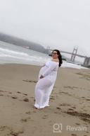 img 1 attached to Elegant Off Shoulder Maternity Dress For Photoshoot - YnimioAOX Women'S Long Sleeve Chiffon Gown review by Kelsey Davis