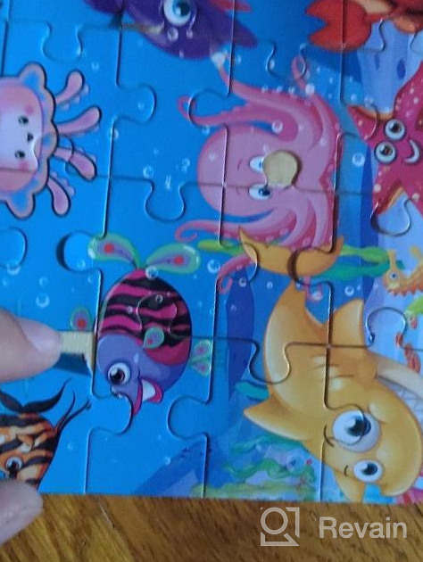 img 1 attached to Colorful Wooden Jigsaw Puzzles For Toddlers - Educational Toys For Kids Ages 3-5 (Set Of 6) review by Candice Davis