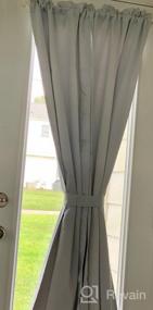 img 7 attached to Термальные затемняющие французские дверные шторы от DWCN - Панель конфиденциальности для стеклянных окон, кухни и дверей патио - 25 x 40 дюймов с завязкой - серовато-белый, дизайн кармана для стержней - 1 панель для штор