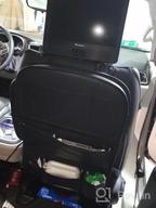 img 1 attached to Tsumbay Car Backseat Organizer - PU Leather With Tablet Holder, Foldable Table Tray, And 9 Storage Pockets review by Devon Leach