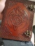 img 1 attached to 8 Inch Brown MONTEXOO Leather Journal With Lock, Dragon Diary Notebook For D&D And Book Of Shadows review by Charlie Maadhadians