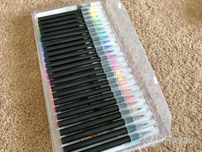 img 1 attached to 24-Color Watercolor Brush Pens Set For Adults And Kids - Tiaoyeer Refillable Watercolor Paint Markers For Coloring, Painting, Drawing, Comic, And Calligraphy With Water Blending Brush review by Mark Albright