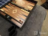 img 1 attached to Woodronic Wooden Backgammon Set: Classic Folding Board Game With Smart Strategy Tactics In Walnut-Mahogany Case review by Ismael Hennigan