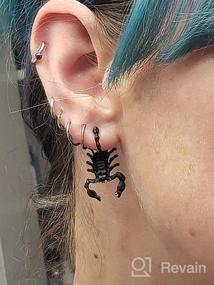 img 5 attached to 🦂 MALOYANVE Punk 3D Scorpion Animal Stud Earrings: Creative & Personalized Double-Sided Halloween Fashion for Women, Girls, and Men