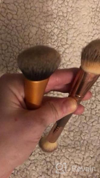 img 1 attached to Double Ended Makeup Brush Set For Liquid, Powder And Concealer - KINGMAS Foundation Blending Brush, Cream Cosmetics And Blush Brush (B01-Black) review by Montez Vazquez