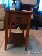 img 1 attached to Brown Transitional Wooden Chair Side End Table With Drawer And Open Shelf - Benjara review by Debra Riley