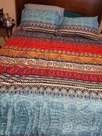 img 1 attached to Experience Chic Comfort With Flysheep'S Boho Bedding Set - 7 Pieces Queen Size Fit, Tribal Striped Prints, And Reversible Comforter review by Chris Mania