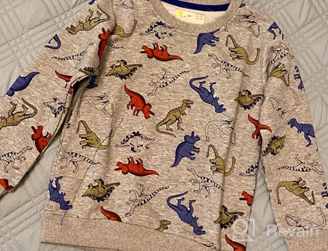 img 1 attached to 🦖 Dinosaur Space Sweatshirt for Toddler Boys: Long Sleeve Sport Excavator Pullover Crew Neck Tops Tees (2-7 Years) review by Matt Tebow