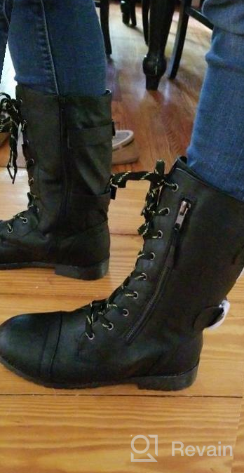 img 1 attached to Stay Secure And Stylish With DailyShoes Women'S High Lace-Up Combat Boots With Credit Card And Money Pocket review by Dylan Hohd