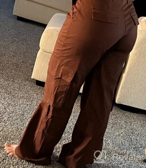 img 1 attached to Women'S EVALESS Cargo Pants: Casual Loose High Waisted Straight Leg Baggy Trousers With Pockets review by Hamilton Larcony