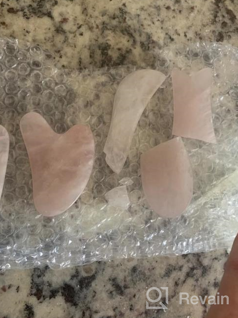 img 1 attached to 4 Pack Natural Pink Rose Quartz Gua Sha Scrapper Massage Tool Set For Skin Care And Trigger Point Treatment, Beauty Therapy Tool For Face, Neck, And Body, Guasha Facial Stone For Anti-Aging review by Frank Rivera
