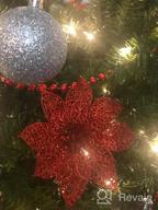 картинка 1 прикреплена к отзыву Add Glittering Elegance To Your Teal Blue Christmas Tree With Supla'S 24 Pack Poinsettia Flower Picks от John Invert