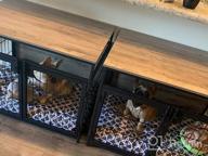 img 1 attached to 🐶 HOOBRO Dog Crate Furniture, Wooden Dog Crate, 3-Door Indoor Dog Kennel, Decorative Mesh Pet Crate End Table for Medium/Small Dog, Chew-Resistant Dog House in Rustic Brown and Black - BF63GW03 review by Brandon Burnham