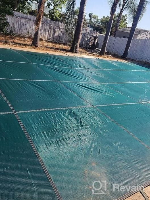img 1 attached to 14X26Ft Rectangle Inground Safety Pool Cover - Happybuy Green Mesh Solid Pool Winter Safety Cover review by Heather Laudun