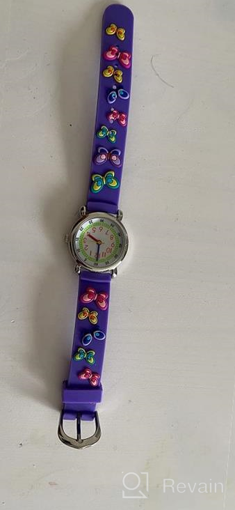 img 1 attached to Jewtme Cute Toddler Children Kids Watches Ages 3-8 - Analog Time Teacher 3D Silicone Band Cartoon Watch for Little Girls Boys review by Brian Thuo