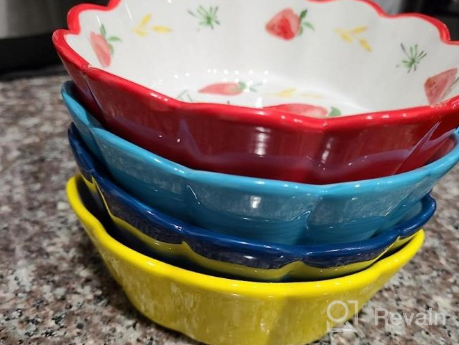 img 1 attached to Deecoo Ceramic Dessert Bowls Set Of 4 - 13 Oz Multi-Purpose Bowls For Appetizers, Dipping Sauces, Salsa, Meal Prep, Pinch Bowls, Ramekins And More review by Dinero Bentz