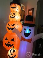 img 1 attached to HOOJO 8 FT LED Inflatable Stacked Pumpkins With Witches Hat Halloween Outdoor Decorations For Yard, Garden And Lawn review by Chris Hayes