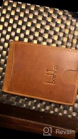 img 5 attached to Мужской кожаный бумажник RFID с окошком для удостоверения личности и карманом для монет черного и оранжевого цветов от Boshiho