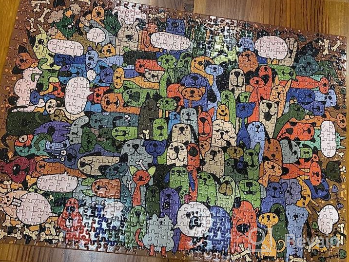 img 1 attached to Bgraamiens Puppies' Party Puzzle: 1000-Piece Color Challenge Jigsaw With Cute Cartoon Dogs For Adults And Kids review by Charles Alfian